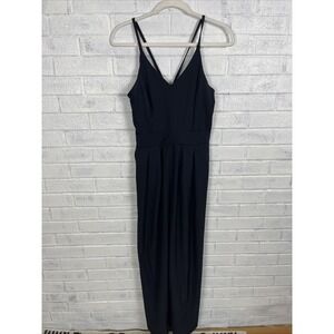 HALARA Navy Black Wide-Leg Jumpsuit with Double Straps